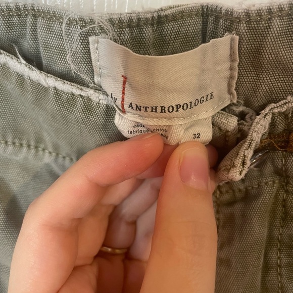 Anthropologie Distressed Cargo Capri Pants - Picture 3 of 6